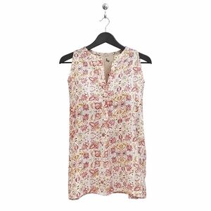 ⭐️ ArtisanNY - Floral Sleeveless Tunic Top – Boho Chic with Split Neck, Medium